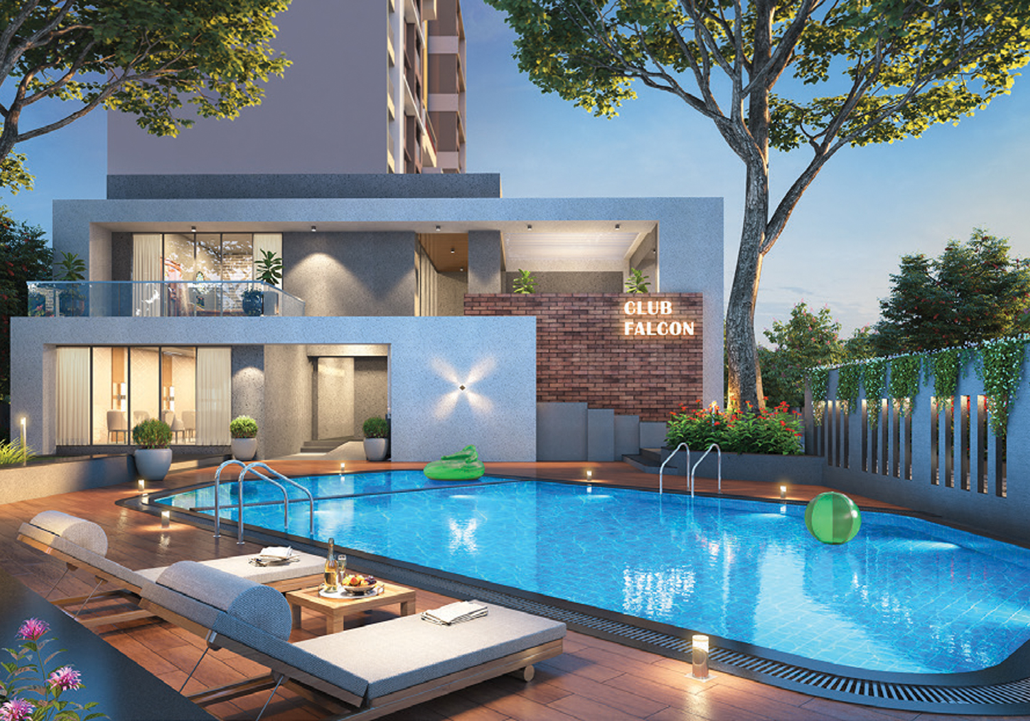 Exterior view of Millennium Falcon &mdash; photo gallery, images, brochure, amenities, cost sheet, price breakup, availability details, RERA number, RERA certificate, possession date, layout plan, logo, floor plan, master plan, and location map showcasing project highlights and features.